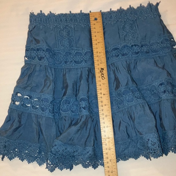 NWT Elan XS Blue Mini Skirt Tiered Ruffled Casual - Picture 10 of 11
